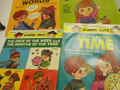 9 vtg School Days 45 rpm childrens learning records teach all areas of life !