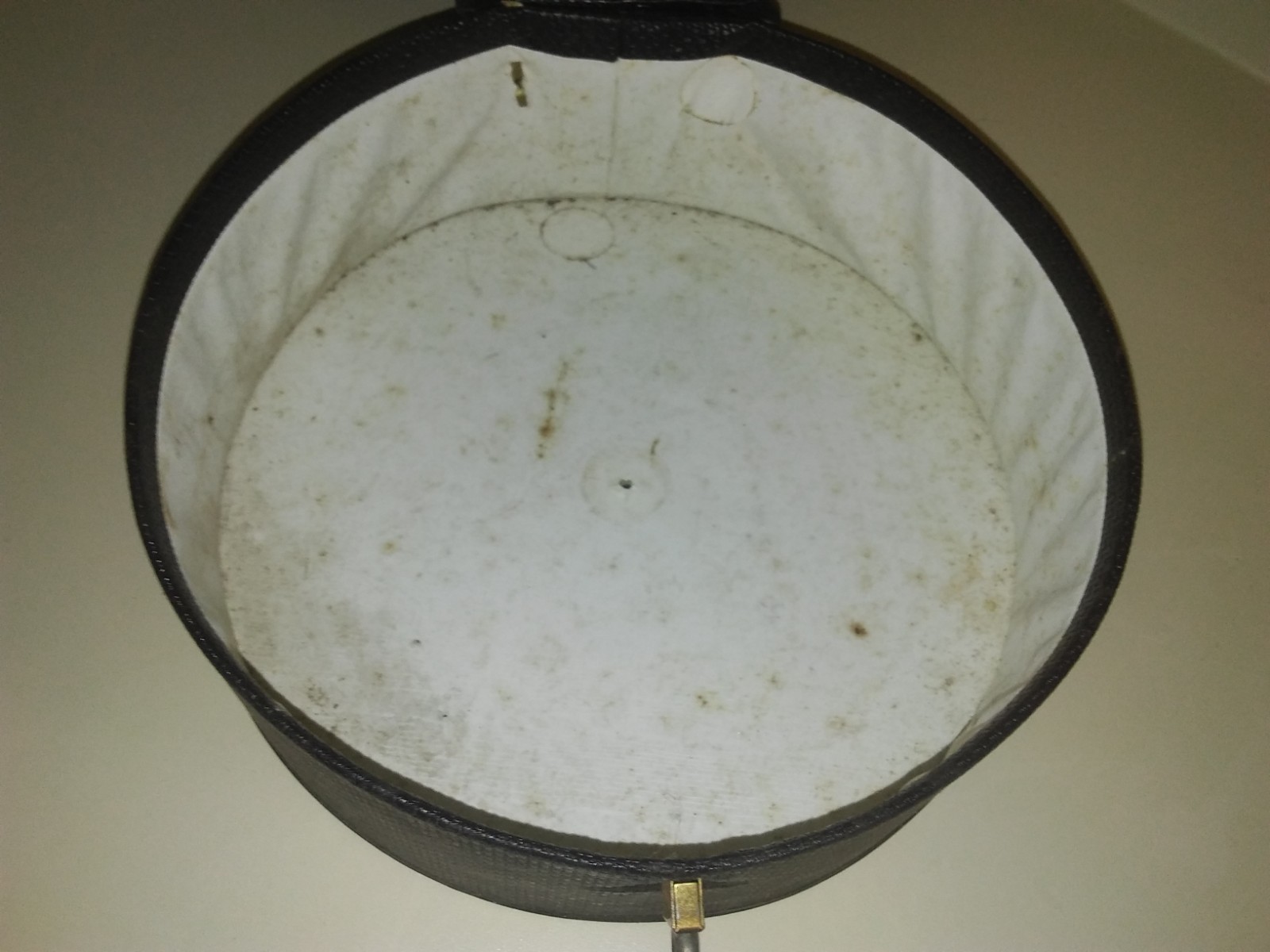 Vintage Everbest Lakewood FL Black Vinyl Wig Hat Box Storage Carrier Latch Hinge