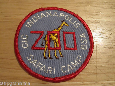 Vintage INDIANAPOLIS ZOO Safari Camp CIC BSA Giraffe Embroidered Patch