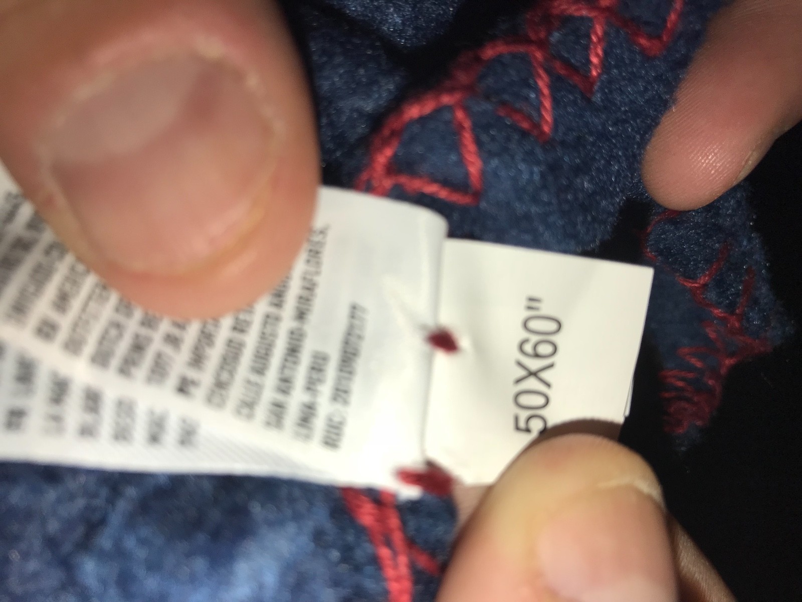 American Eagle Outfitters NEW w/tag navy/red/white fleece throw blanket 50”x60”