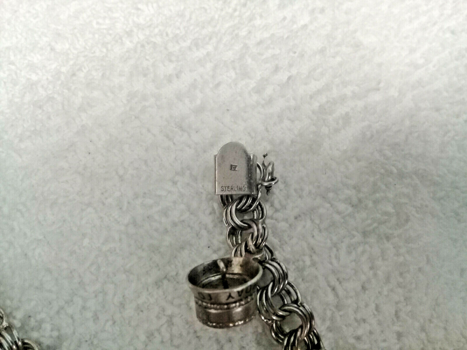 Vintage Sterling Silver Charm Bracelet with 7 Charms