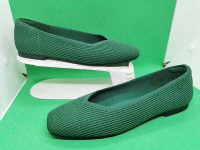 VIVAIA Margot Ballet Flats Square Toe Green Grass Women's Shoes Size 40 US 9