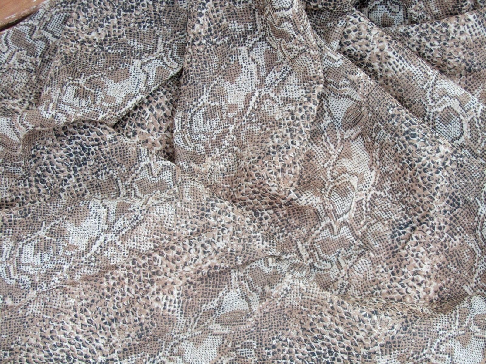 Brown Reptile Snake Skin Print Fabric -  64