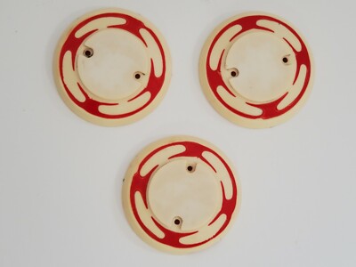 ORIGINAL 1984 WILLIAMS SPACE SHUTTLE PINBALL MACHINE PLASTIC POP BUMPER CAP SET