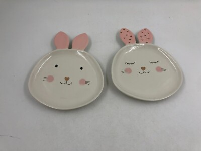 Bunny Love Ceramic 8in Mr. & Mrs. Bunny Plate Set For 2 DD02B07002