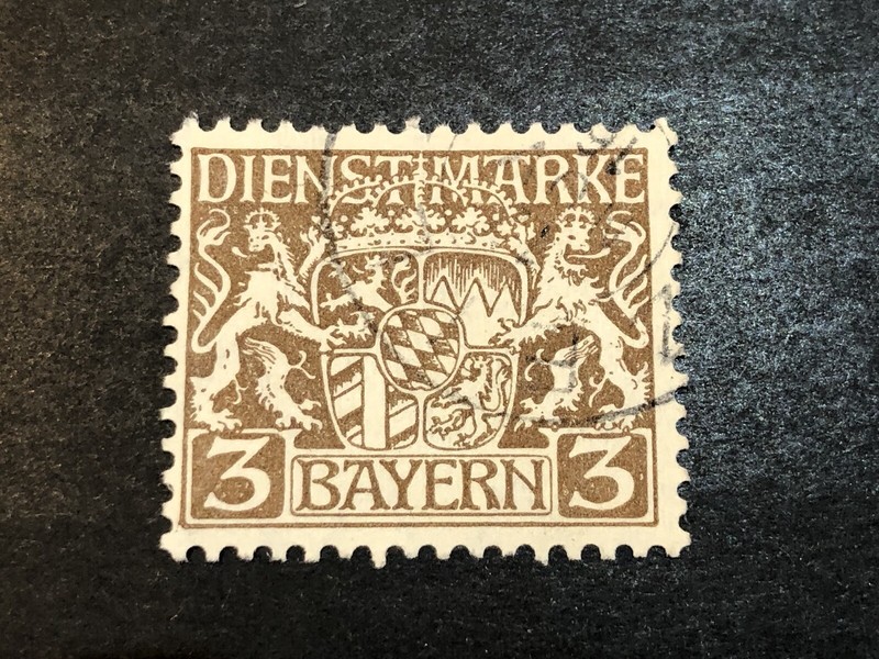 Bayern Dienstmarken Mi D16w Used Xf Signed Helbig - Cv 20 Euros (Afr17)