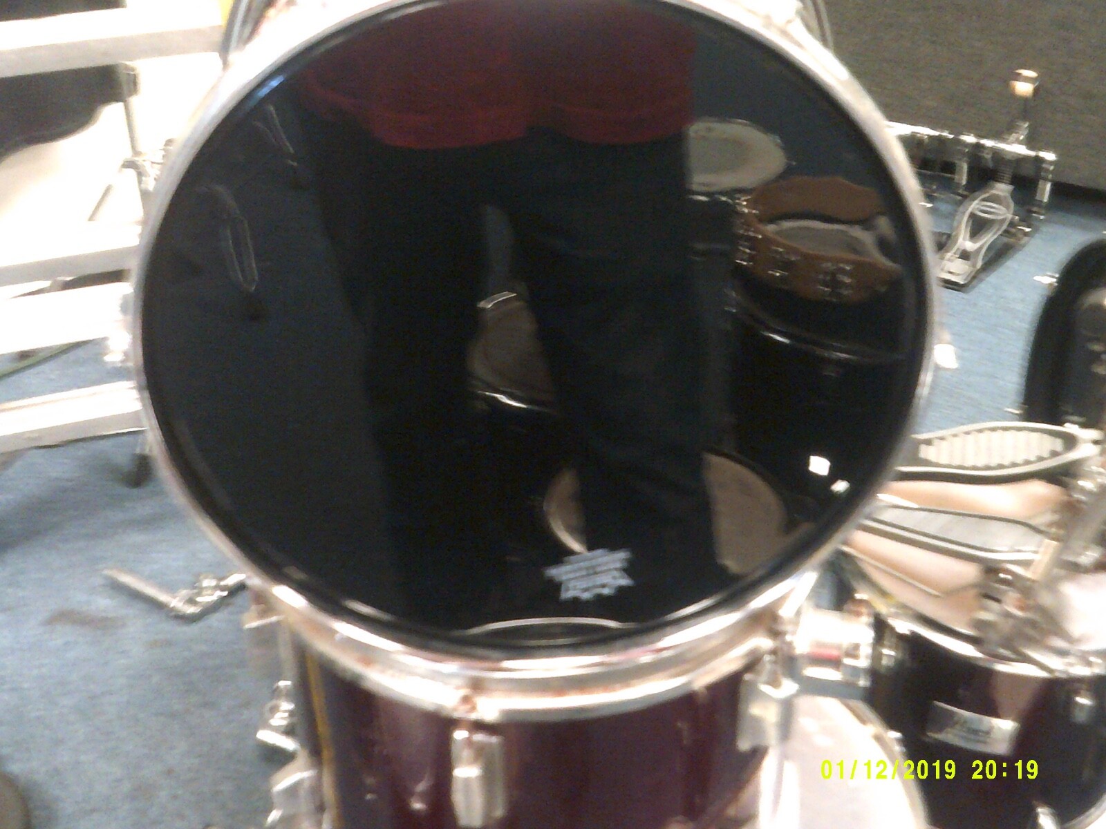 pearl export 13 dia by 11 deep Tom drum  black made in Taiwan vintage