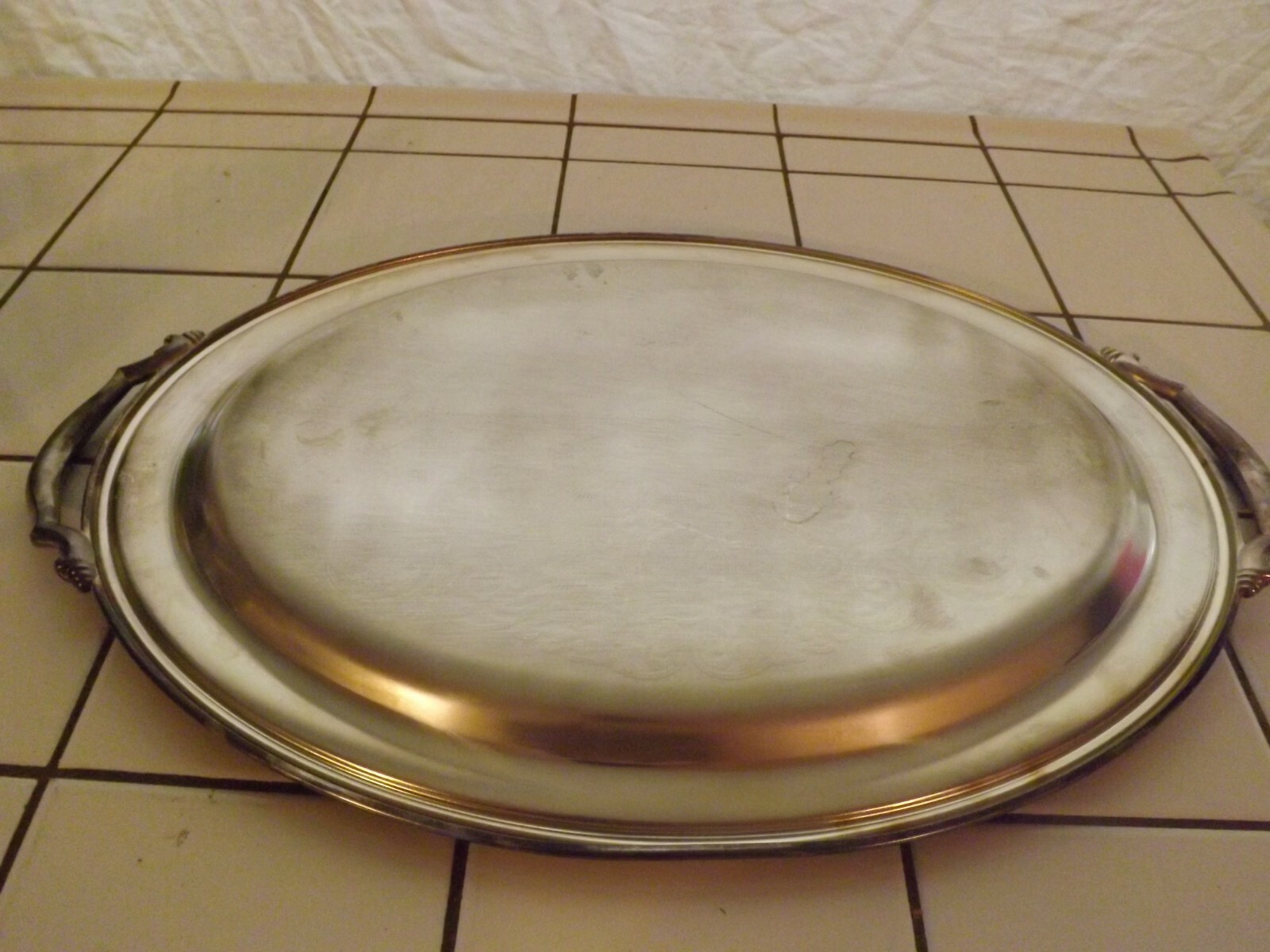 ONIEDA Silver plate Butlers Tray OVAL With Handles 24