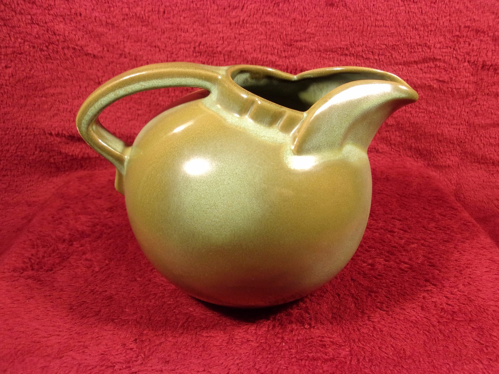 Vintage Frankoma  Pottery #87 Pitcher, Ada Clay, Very Old,  Praire Green