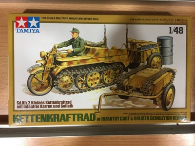 KIT MAQUETA KETTENKRAFTRAD INFANTRY CART GOLIAT DEMOLITION1:48 TAMIYA 32502
