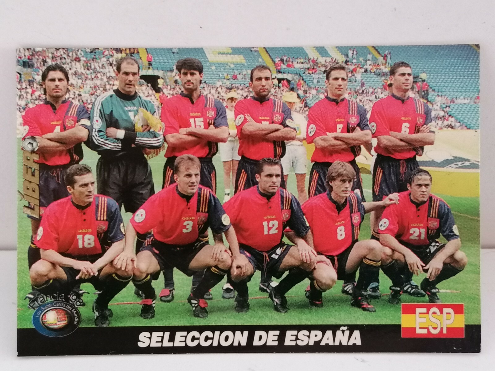FIFAワールドカップフランス'98オフィシャルカード FRANCE 98 Card #100 SPAIN TEAM, 1998 FIFA WORLD CUP TCG Peru