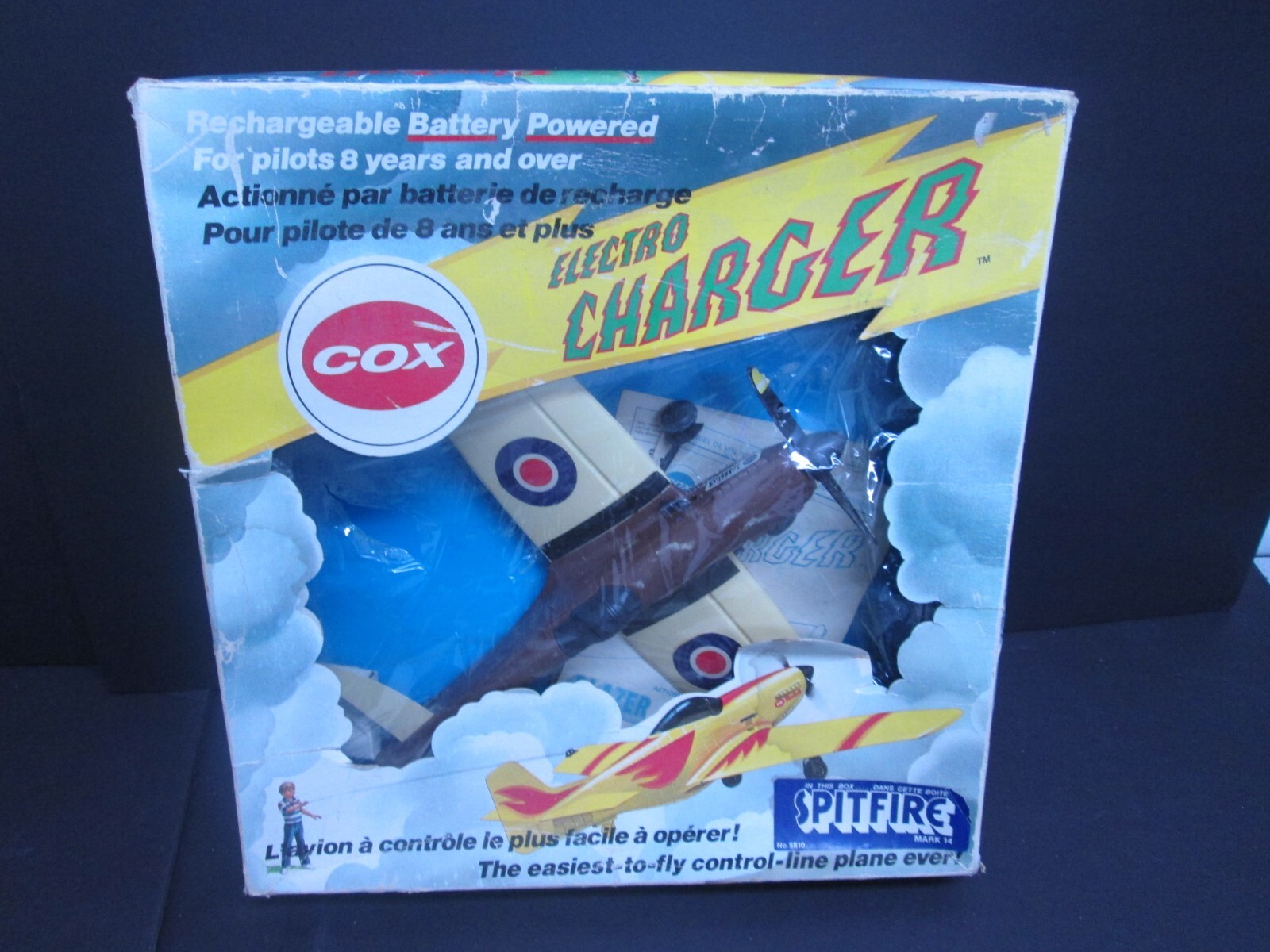 Rare 1976 Cox 5810 Electro Charger Spitfire Mark 14 Control