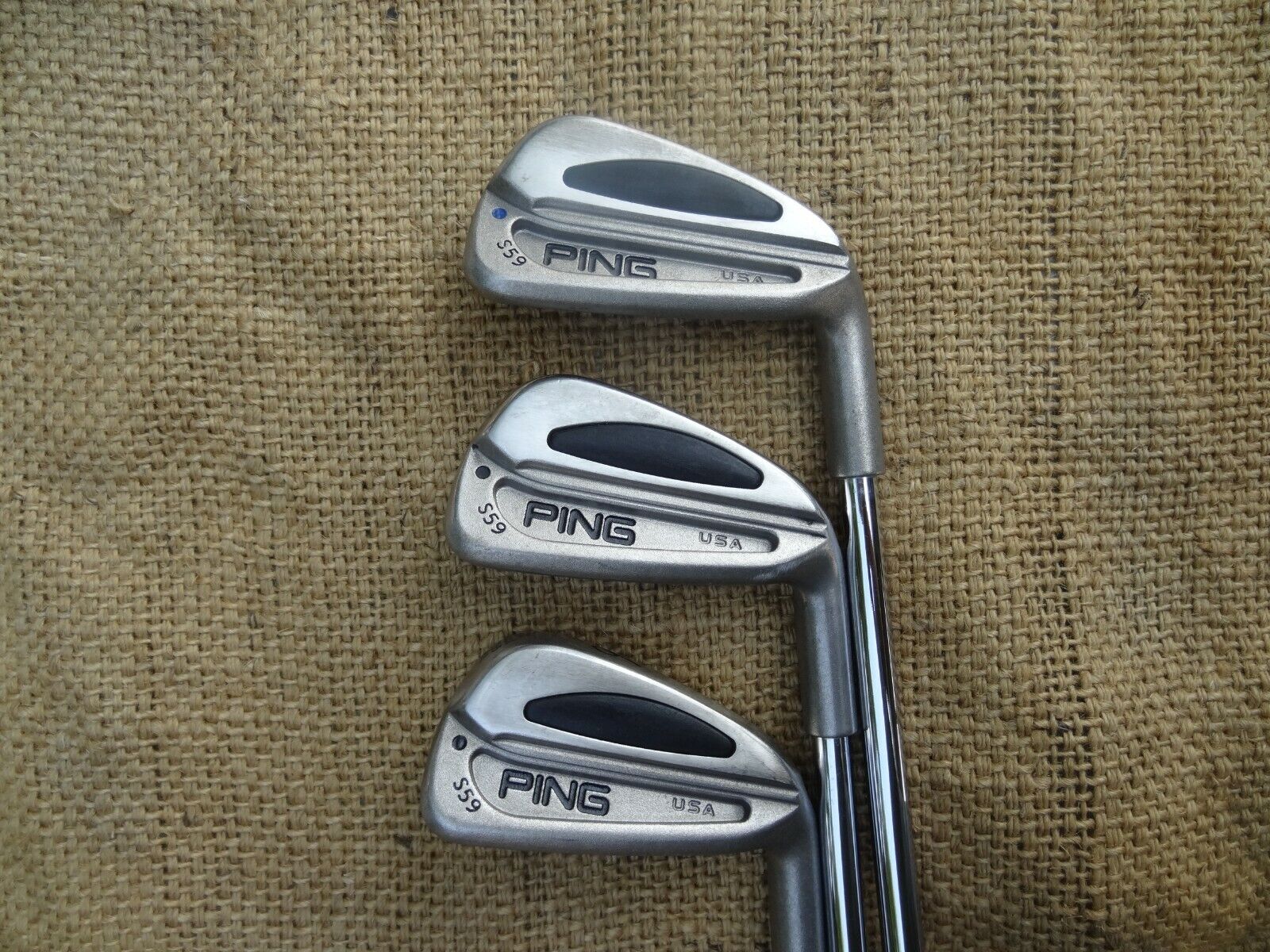 PING - S--R--S Ping Zing Karsten Blue Dot Iron Set 2-9 Steel Shafts RH 8