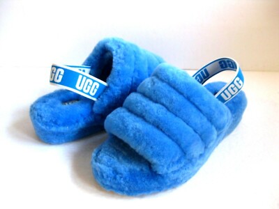 bright blue ugg slippers