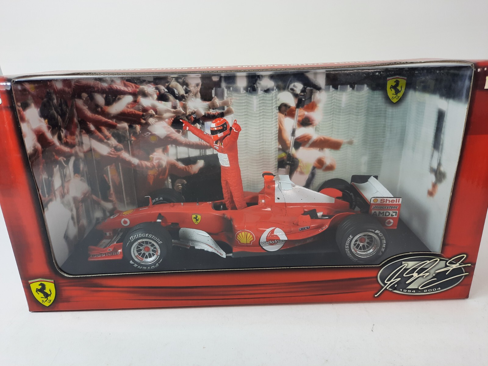 Hot Wheels F2004 1:18 ミニカー Hot wheels 1/18 Ferrari F2004 7 times Champion Michael