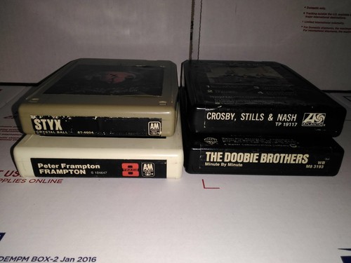 Lot of 4 Classic Rock Cosby Stills & Nash, Doobie Bros,, Styxx 8-Track Tapes