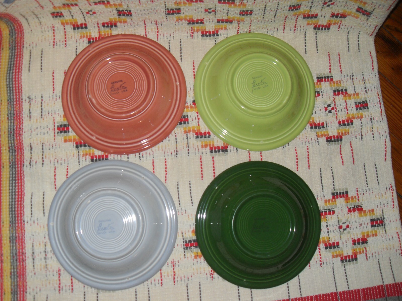 4 -  1950's   FIESTA  DEEP PLATES -FIESTAWARE         -             AO