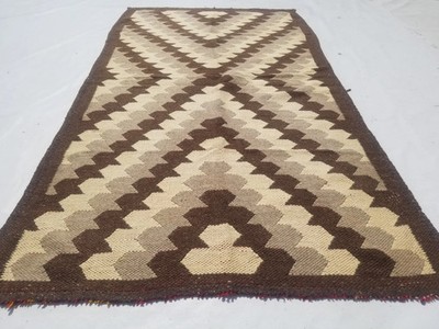 Vintage Traditional Handmade Native American Navajo-style Wool Kilim 6.5x3.6ft