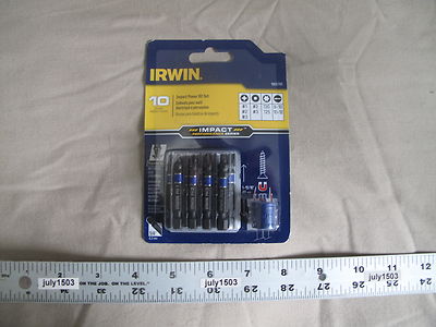 (1) NEW 10 pc Irwin Impact Power Bit Set 1903765 Torx Square Phillips Slotted