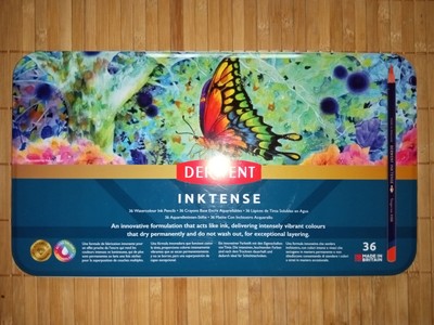 36 Derwent Inktense 4mm Watercolor Water Soluble Pencils Tin Set 2301842