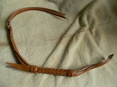 Braided Medium Oil LEATHER Western Riding Quirt With Wrist Loop New Horse Tack
