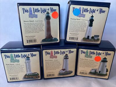 This Little Light of Mine Lighthouse LOT of 5 Harbour Lights Carolina Michigan