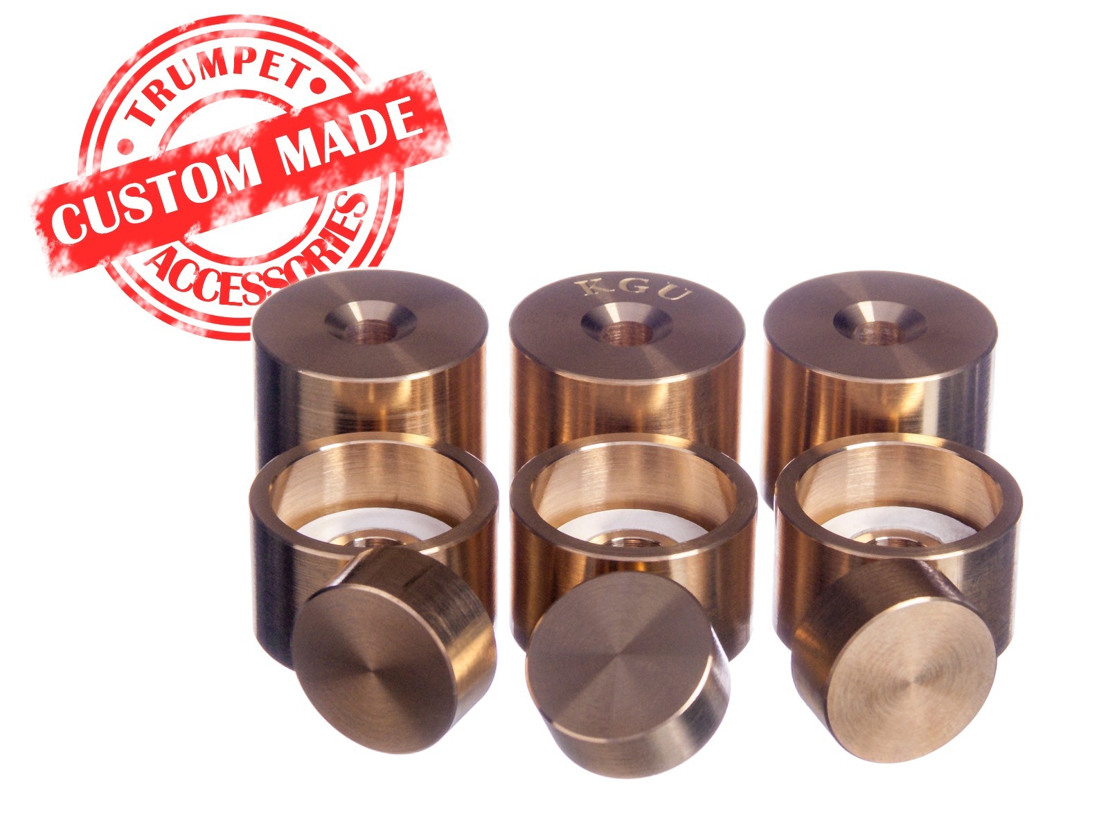 Trumpet Trim Kit KGUBrass. HEAVY Caps. Raw Brass. TKHR100 ** Custom