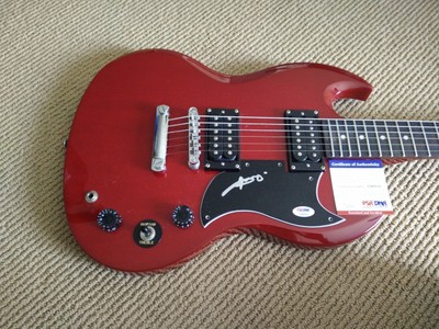 angus young ac/dc signed autographed guitar epiphone sg special