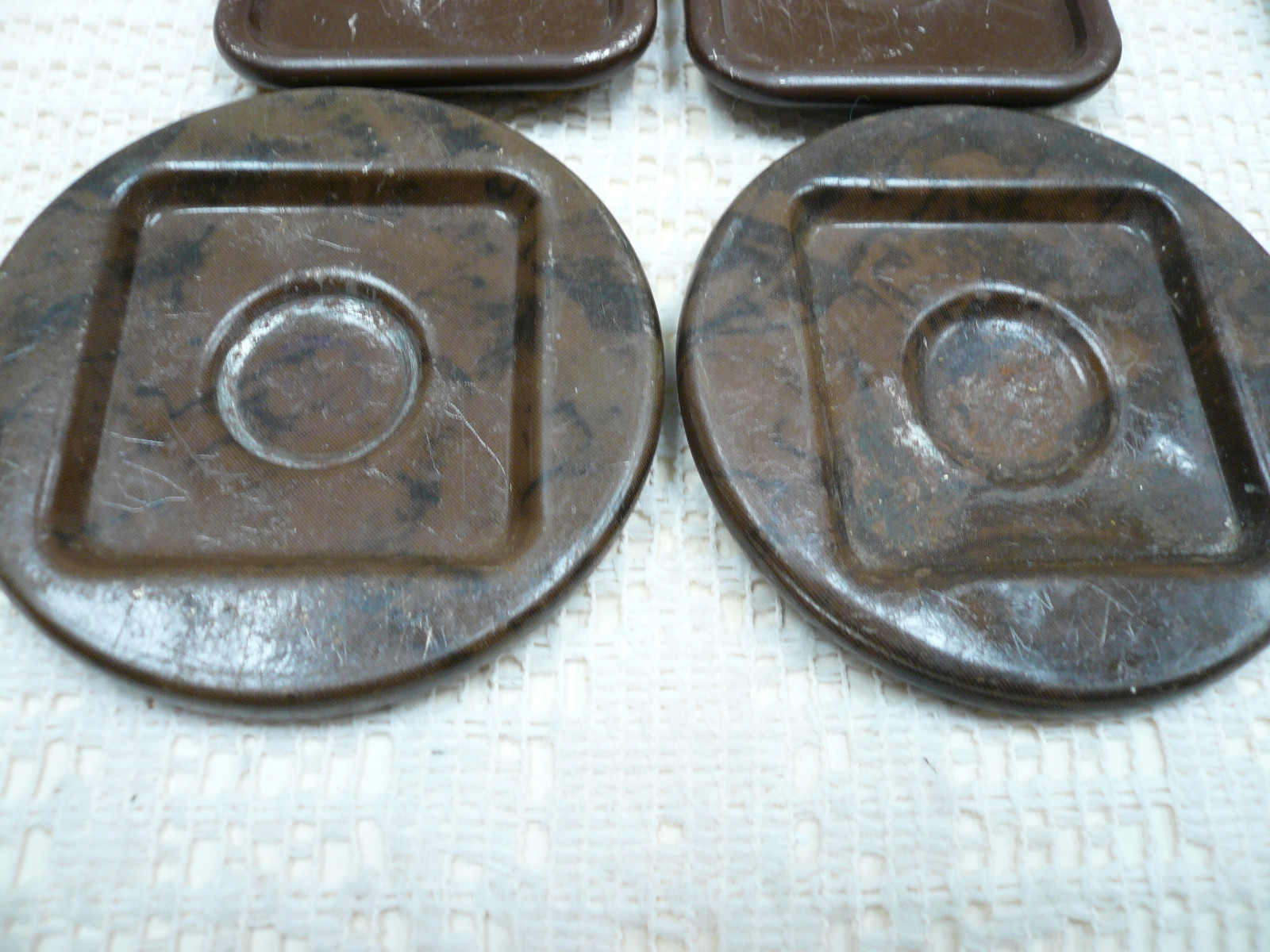 Vtg Lot 11 Furniture Caster Floor/Scratch Protectors Metal 2/Carpet Loop Bottom