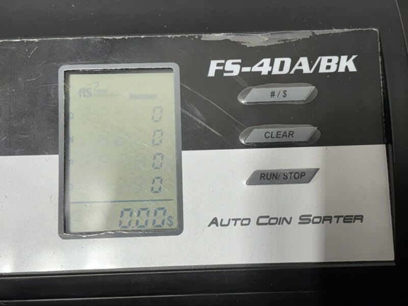 Royal Sovereign FS-4DA/BK Fast Sort 4-Row Auto Coin Sorter Counter