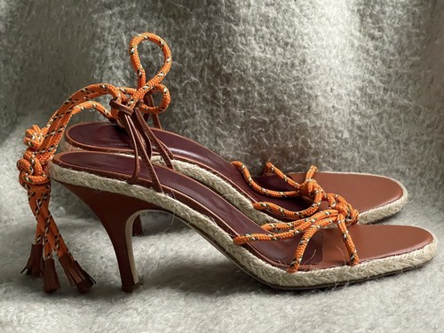 サンダル・ミュール Staud Brown Netted Sandals Tan Netting Rete Sandal | STAUD