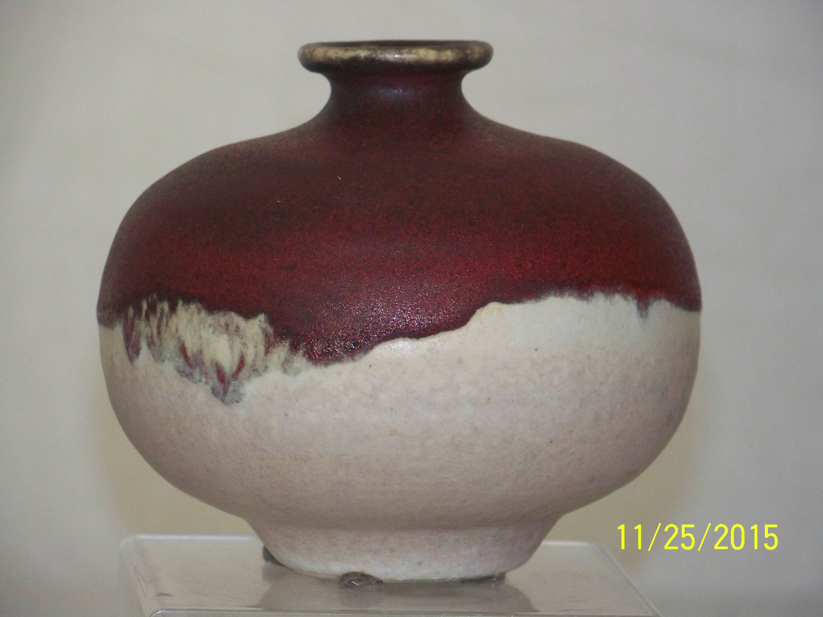 Steuler Studio Keramik Heiner Balzar Art Pottery Mid Century Violet Lava Vase