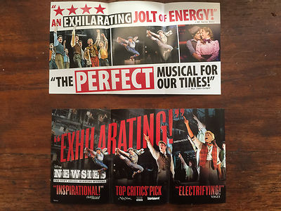 Disney Newsies the musical two mini ad/flyer NYC Broadway Jeremy Jordan 