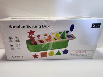 Wooden Color Shape Sorting Box Game Geometric Matching Blocks for Kids Gifts