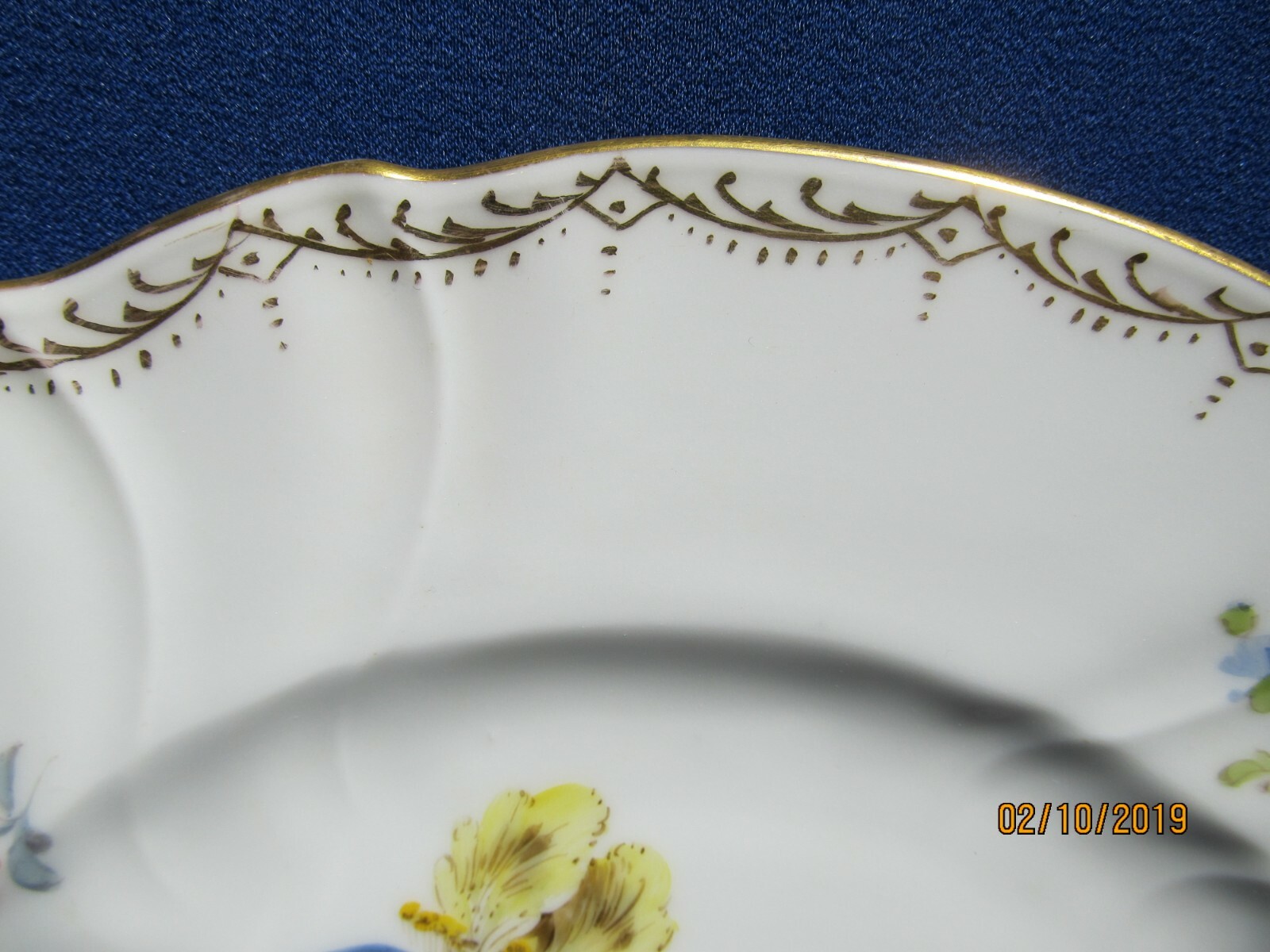 ANTIQUE 1910 RK Dresden Dinner Plates Floral & Gold Trim - 10 Unique Designs