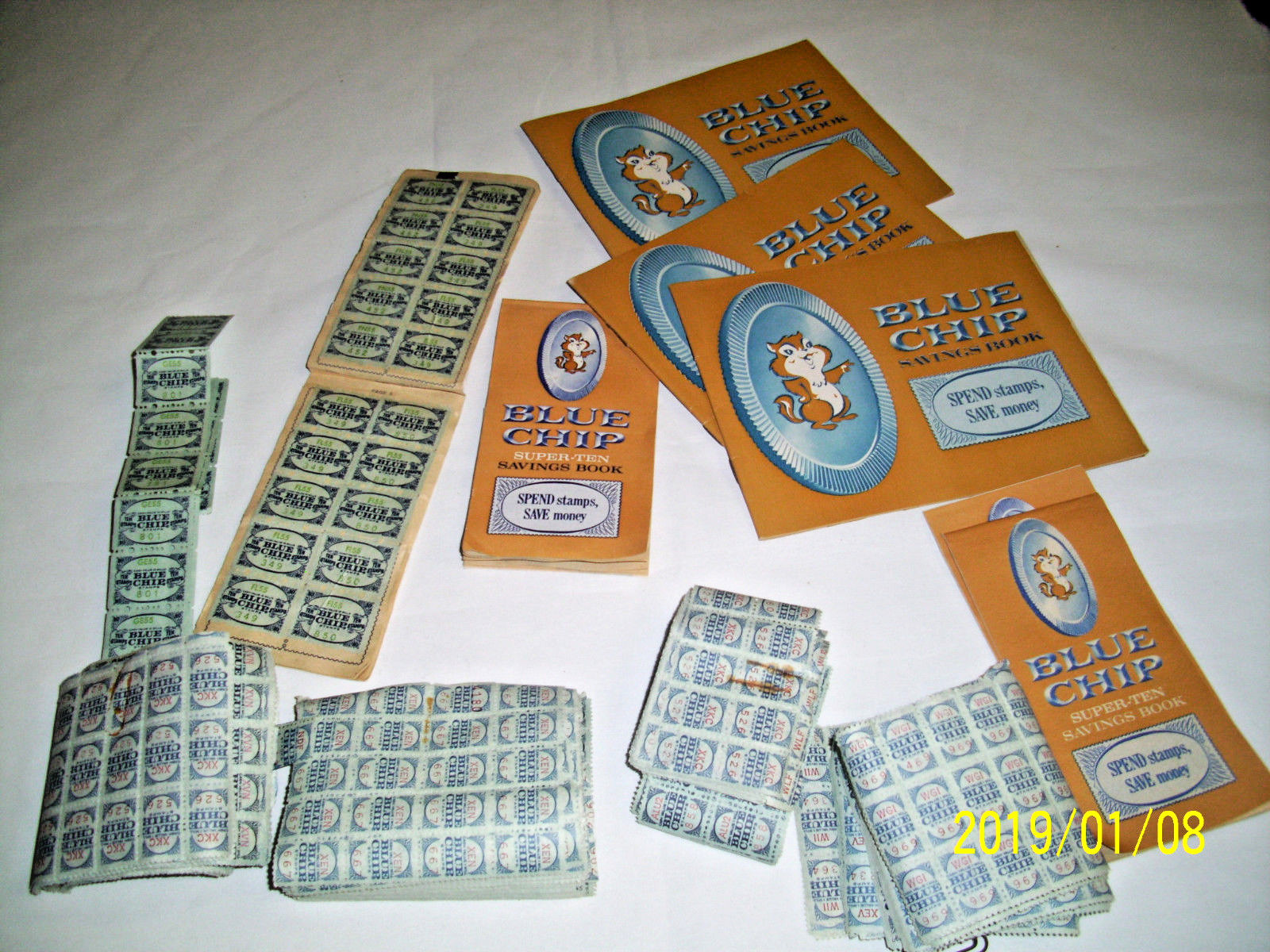 Lot of OVER 48000 Blue Chip Stamps and Six (6) Empty AND ONE FULL Stamp Books