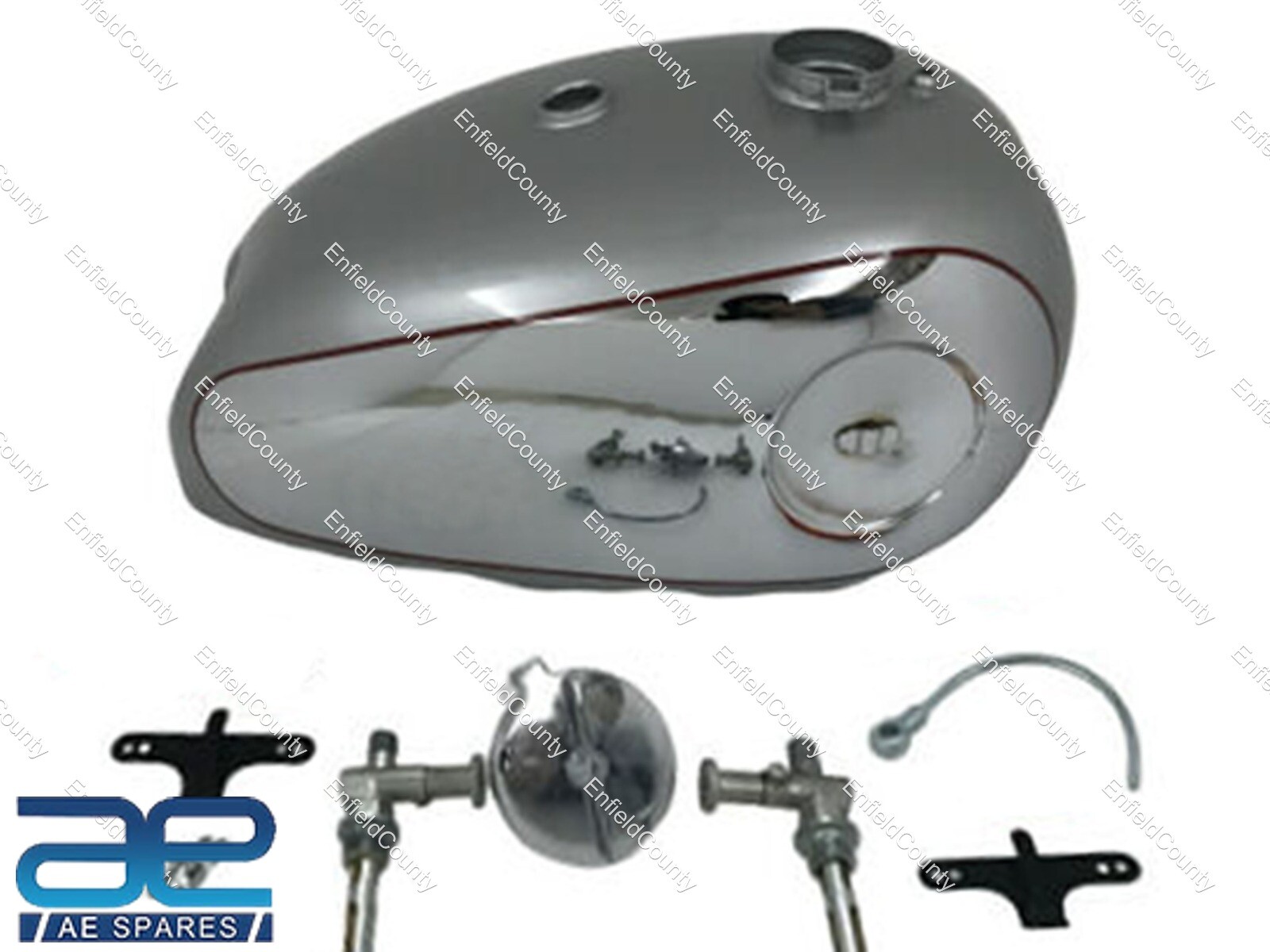 BSA GOLDSTAR CHROME FUEL TANK 4 GAL WITH CAP With TAP RUBBER PLUG & BREATHER PIPE 