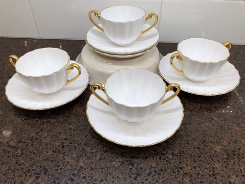 Shelley Ludlow Regency Bouillon Cups & Saucers