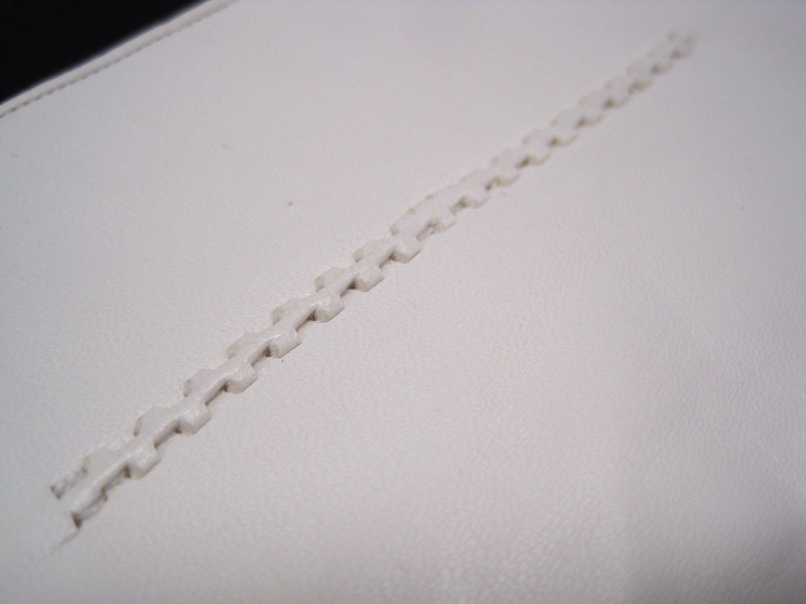 New Vintage White Eyelet Leather Scalloped Cuff Edge Short Fashion Gloves 8 6 US