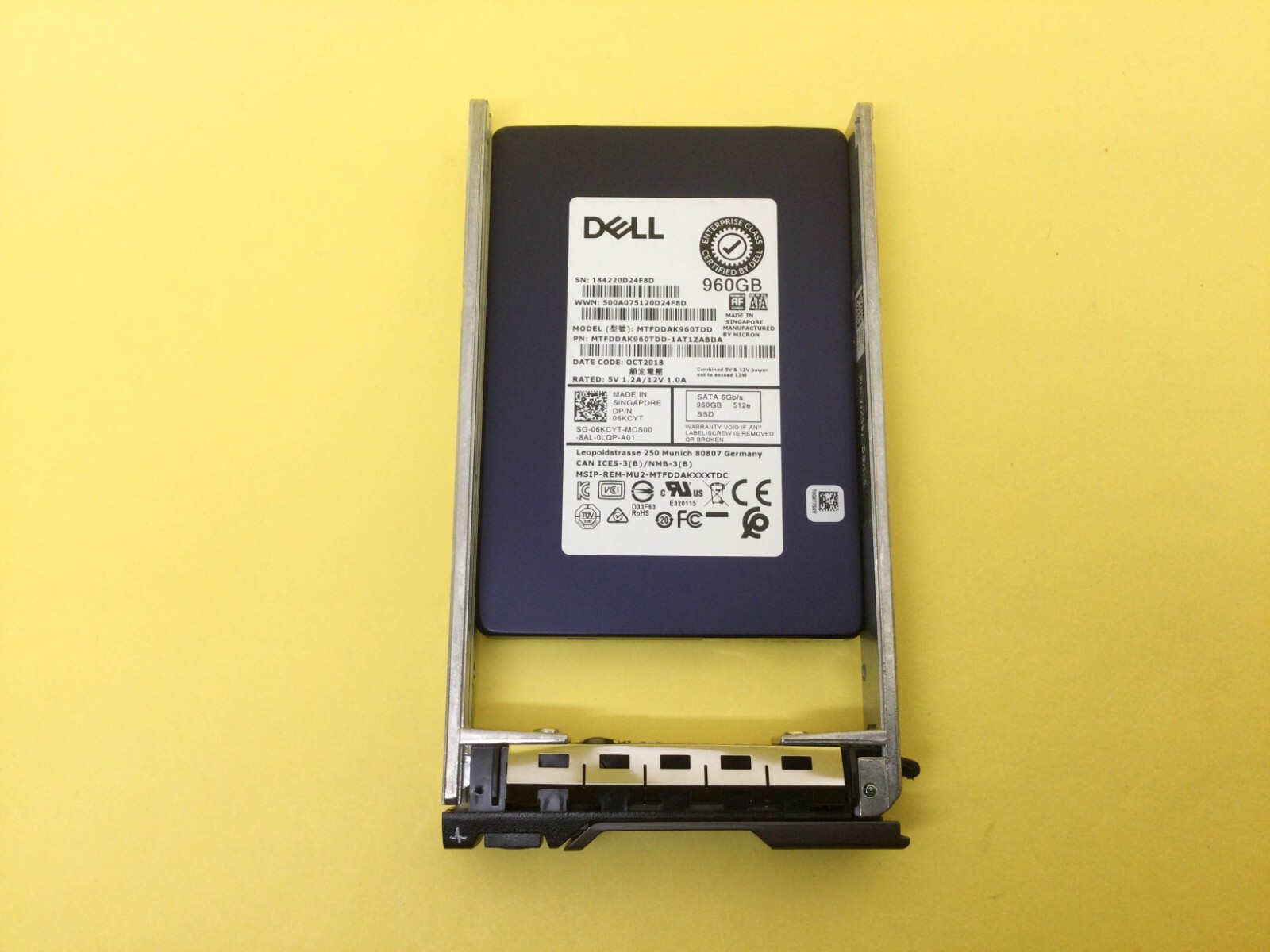 6KCYT Dell 960GB SATA 6Gb/s Mixed Use 2.5'' SSD 06KCYT