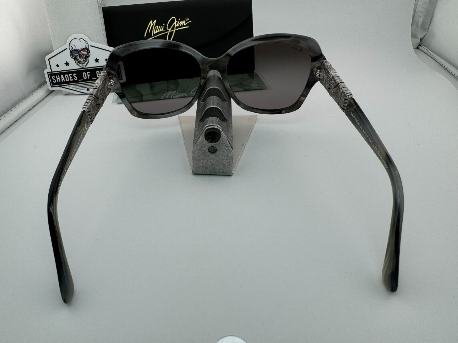 Pre-owned Maui Jim Swaying Palms Mj 530-91 Grey Pearl White Gold Grey Polarized Sunglasses In Neutral Grey Polarized