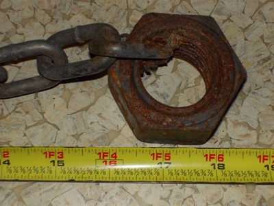 Shackles nuts chain steampunk rusty rock art battle prop welded steel industrial