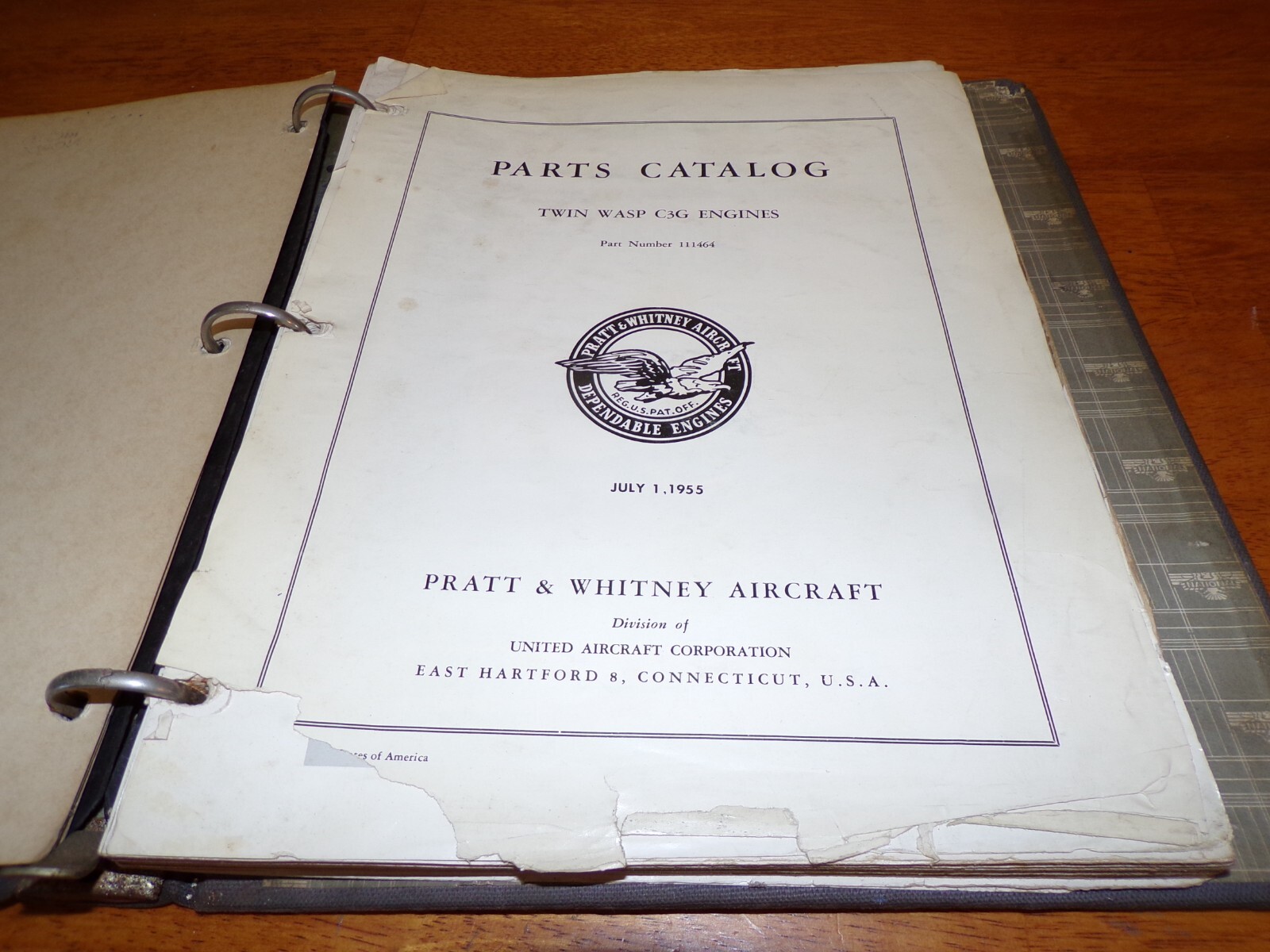 1955 Twin Wasp C3G Engine Parts Catalog R-1360 , Pratt