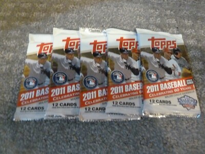 2011 Topps Baseball Card Pack Update Series 12 cards per pack LOT 5 PACKS RARE