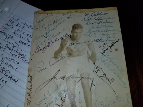 autograph picture of jack dempsey along w 27 other autographs. boxer from 30 40s