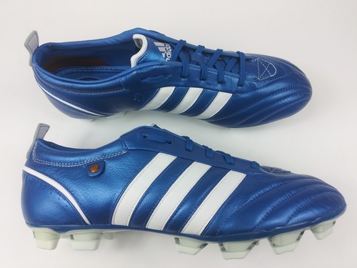 Adidas Mens Rare adiPURE TRX FG Leather 048480 Blue White Soccer Cleats Size 9.5