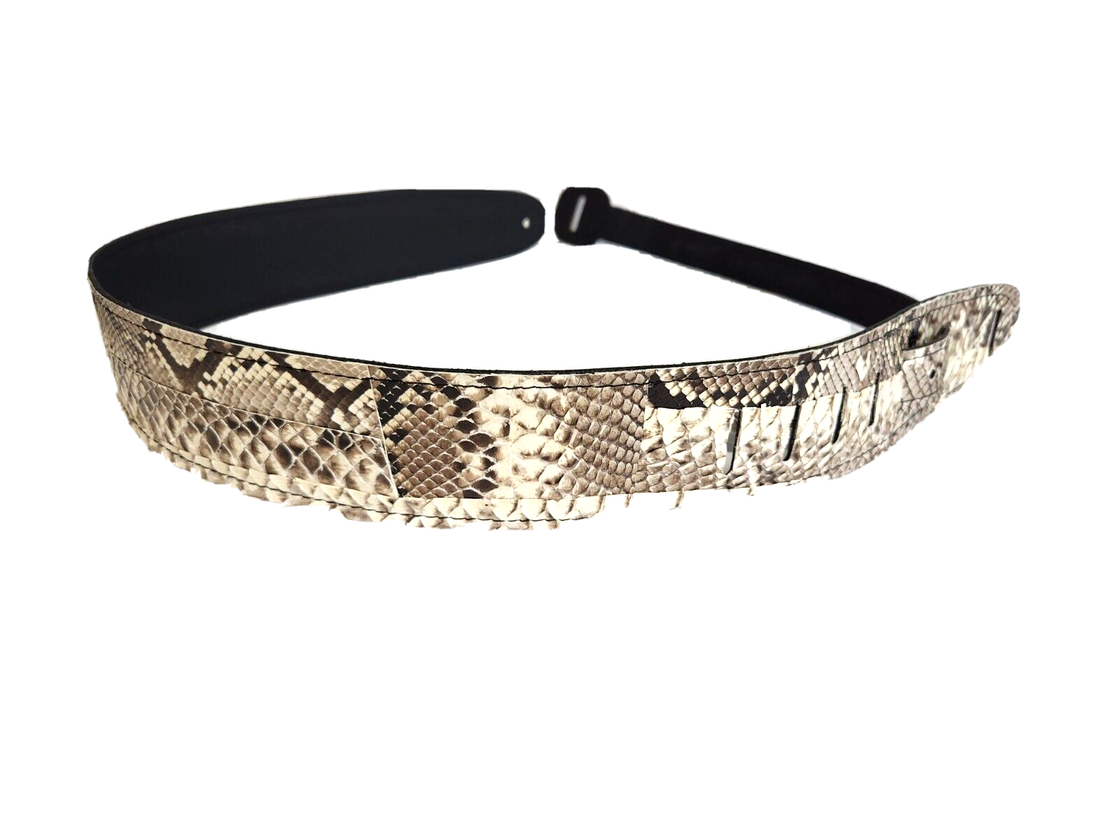 GENUINE BLACK & WHITE PYTHON SNAKESKIN GUITAR STRAP