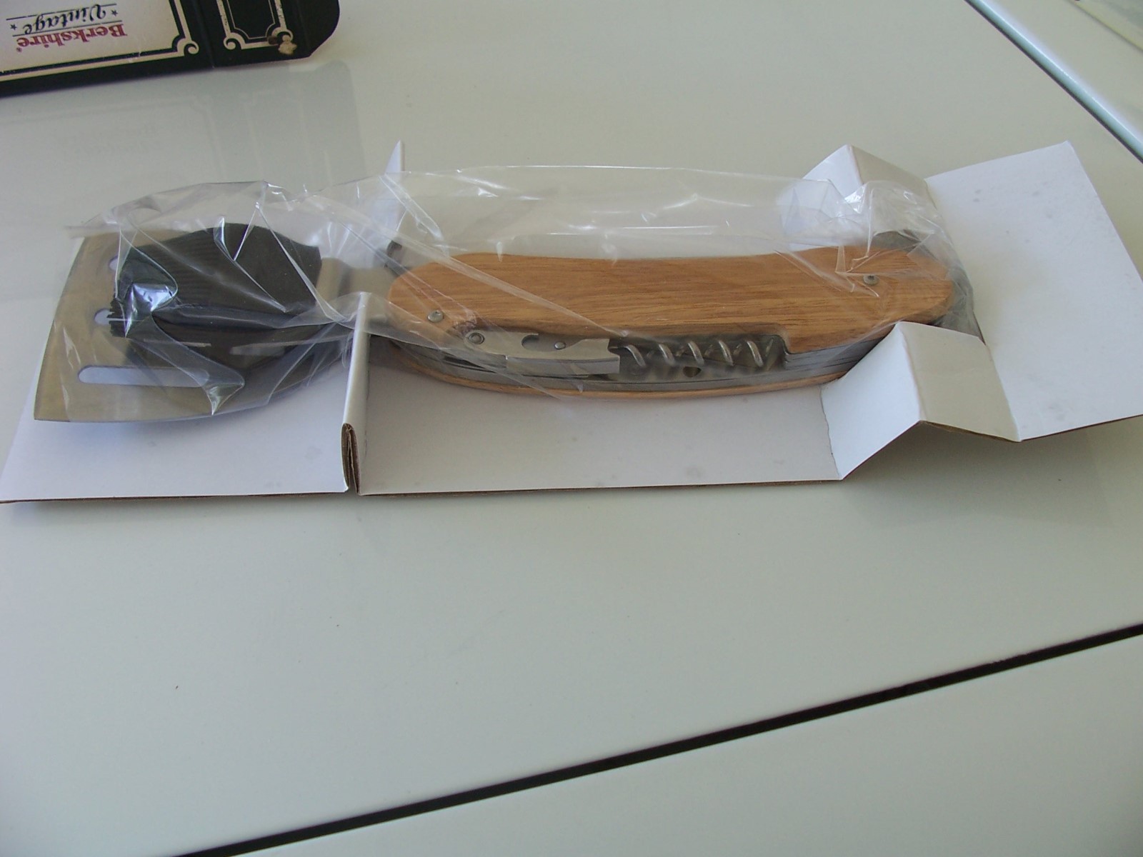 Berkshire Vintage BBQ 5 In 1 Grill Tool Spatula Brush Fork Corkscrew Opener-NIB