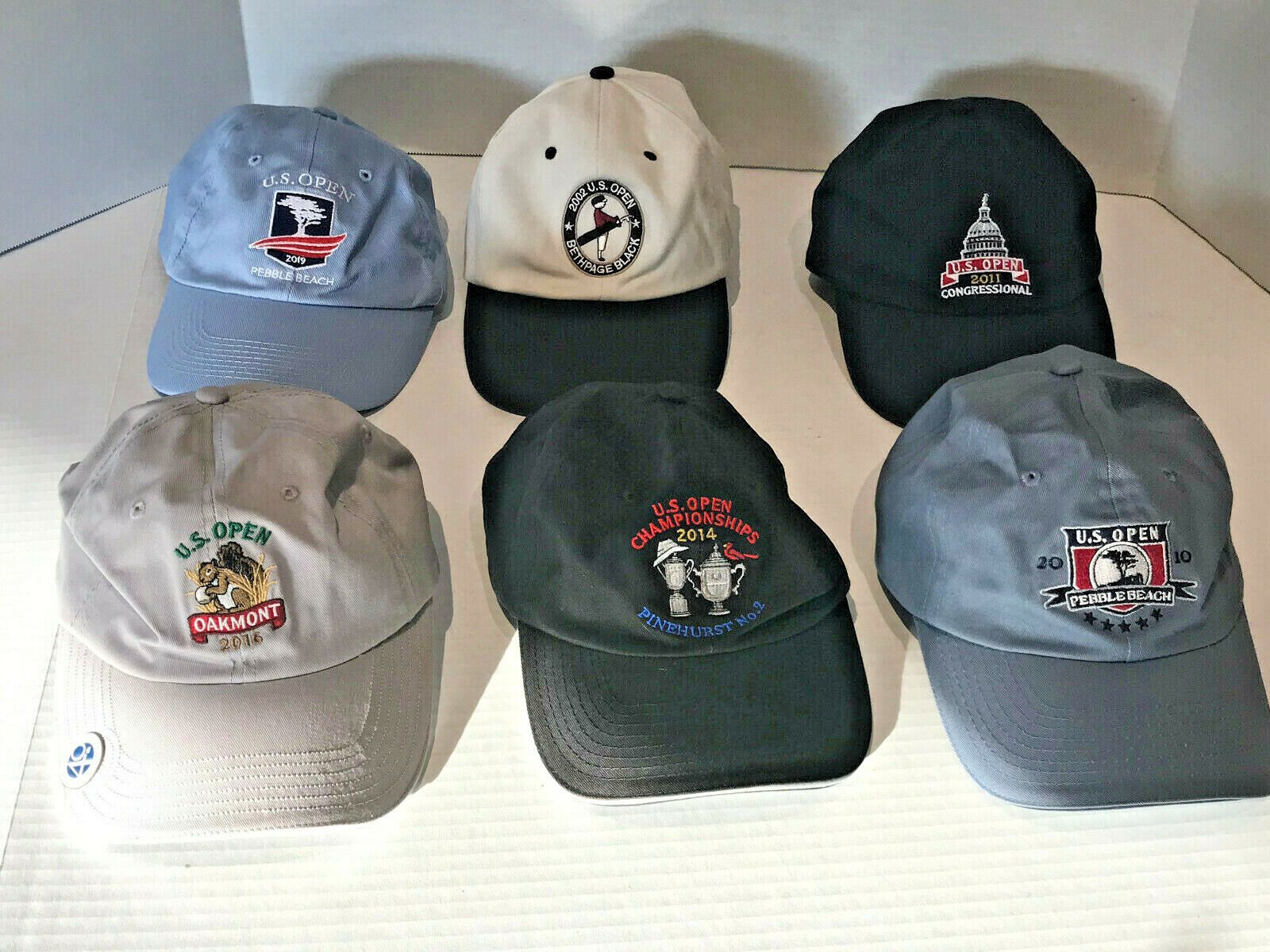 Lot 6 US Open USGA Golf Hats USGA Member Hats Pinehurst Pebble...
