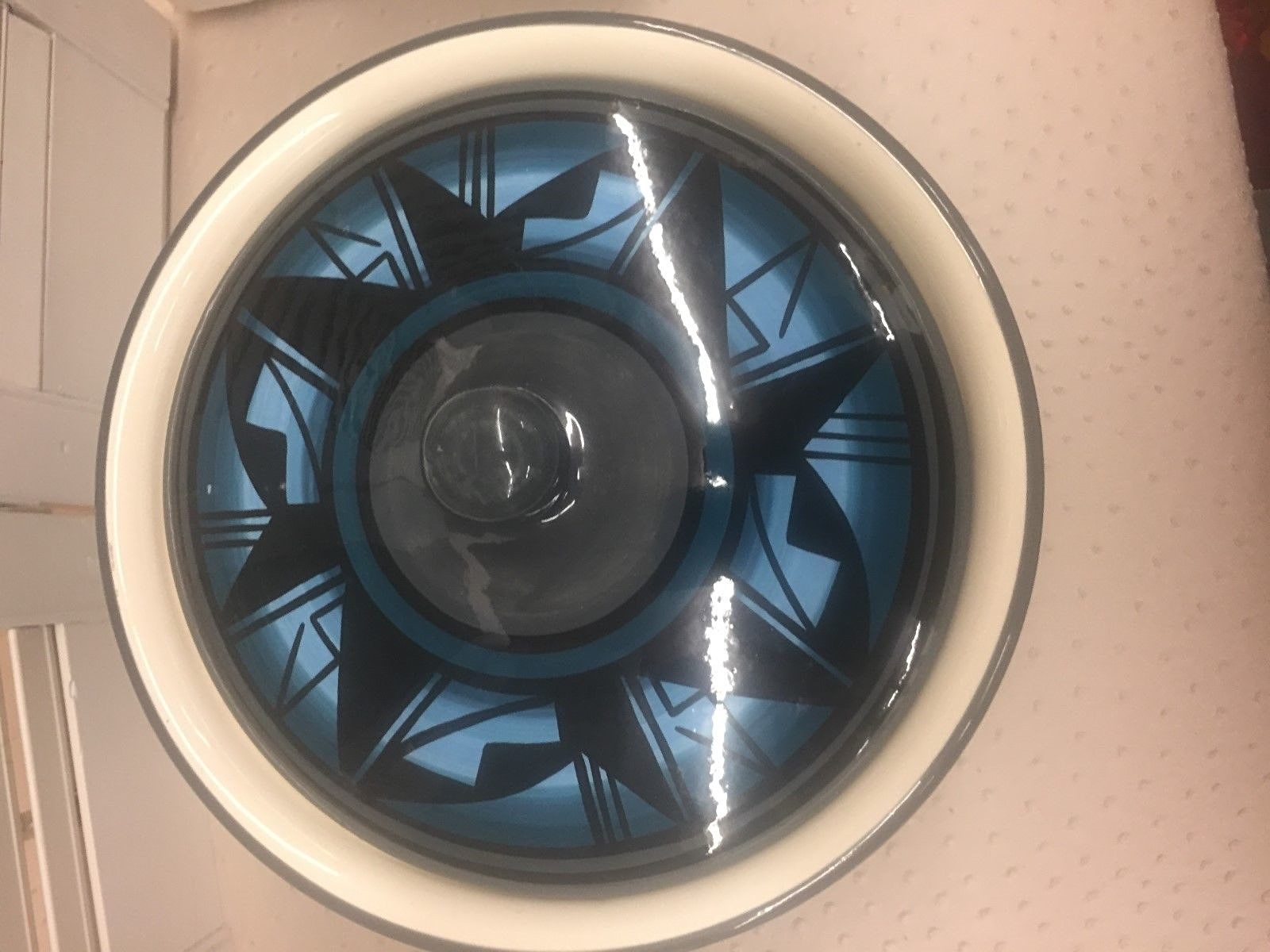 Ute Mountain  Covered Pottery Bowl Signed By Sherry Exetoo